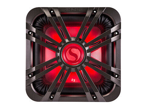 Kicker 11L712GLC - 12" Square Charcoal LED Grille - 12-Inch (30cm) Square Subwoofer Grille for 44L7S12, LED, Charcoal.