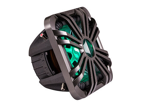 Kicker 11L712GLC - 12" Square Charcoal LED Grille - 12-Inch (30cm) Square Subwoofer Grille for 44L7S12, LED, Charcoal.