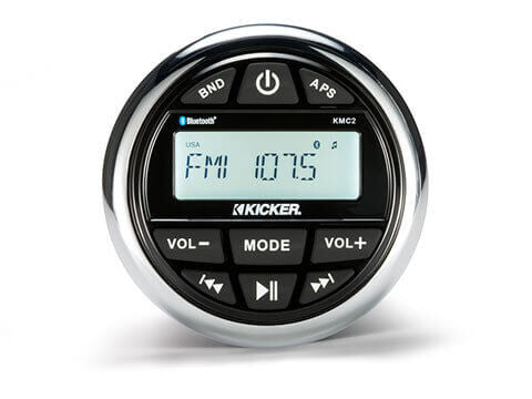 Kicker KMC2 - Kicker KMC2 Media Center - KMC2 Multi-Media Gauge-Style Marine Receiver w/Bluetooth