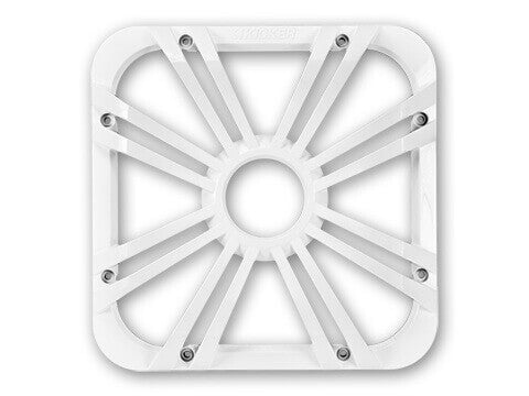 Kicker 11L712GLW - 12" Square White LED Grille - 12-Inch (30cm) Square Subwoofer Grille for 44L7S12, LED, White