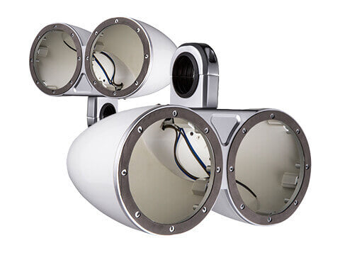 Kicker 12KMTEDW - KMTEDW Dual 6½” Empty Enclosure Pair - KMTED Tower Enclosure for Dual 6-Inch (160mm) and 6.5-Inch (165mm) Drivers, pair, White