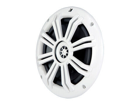 Kicker 41KM604W - KM 6.5" 4Ω Coaxial - KM60 6.5-Inch (160mm) Marine Coaxial Speakers w/1/2-Inch (13mm) Tweeters, White, 4-Ohm.