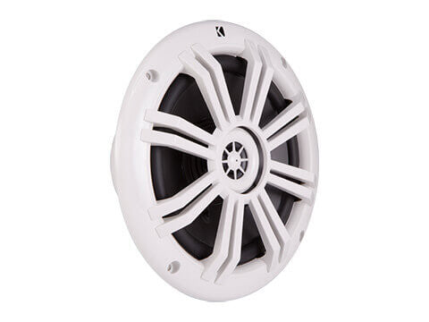 Kicker 41KM604W - KM 6.5" 4Ω Coaxial - KM60 6.5-Inch (160mm) Marine Coaxial Speakers w/1/2-Inch (13mm) Tweeters, White, 4-Ohm.