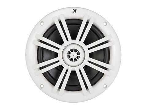 Kicker 41KM604W - KM 6.5" 4Ω Coaxial - KM60 6.5-Inch (160mm) Marine Coaxial Speakers w/1/2-Inch (13mm) Tweeters, White, 4-Ohm.