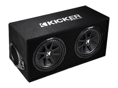 Kicker 43DC122 - Dual 12" Comp Enclosure - DC12 Dual Comp 12-Inch Subs in Vented Box, 2-Ohm, 300W
