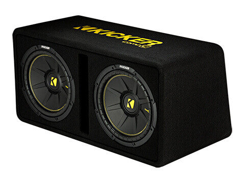 Kicker 44DCWC122 - Dual 12" CompC Enclosure - Dual CompC 12-Inch (30cm) Subs in Vented Enclosure, 2-Ohm, 600W