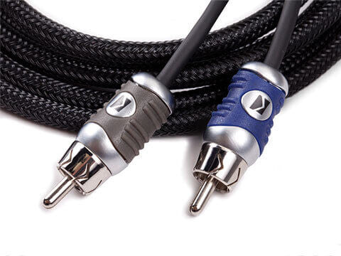 Kicker QI24 - 4 Meter 2-Channel Signal Cable - Q-Series Interconnect, 2-ch RCA Cable, 4m