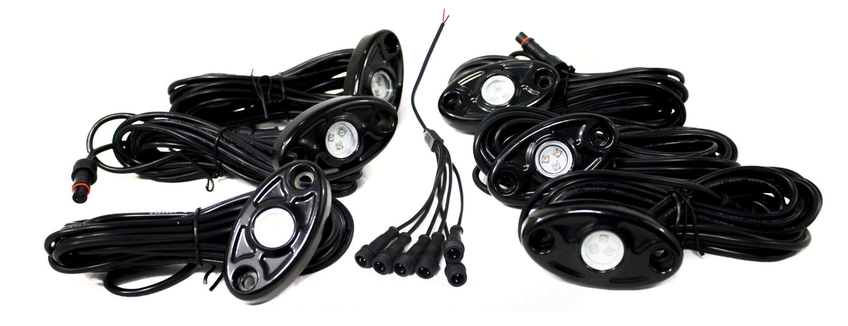 Race-Sport-RSLD6KITR-6-LED-Glow-Pod-Kit-w/ Brain-Box-IP68-12V-w/ All-Hardware-(Red)