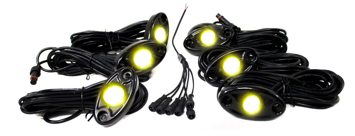 Race-Sport-RSLD6KITY-6-LED-Glow-Pod-Kit-w/ Brain-Box-IP68-12V-w/ All-Hardware-(Yellow)