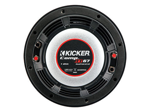 Kicker 43CWRT671 - 6 3/4" CompRT 1 Ohm - CompRT67 6.75-Inch (165mm) Subwoofer, DVC, 1-Ohm, 150W