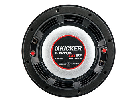 Kicker 43CWRT672 - 6 3/4" CompRT 2 Ohm - CompRT67 6.75-Inch (165mm) Subwoofer, DVC, 2-Ohm, 150W