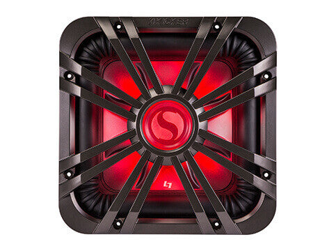 Kicker 11L710GLC - 10" Square Charcoal LED Grille - 10-Inch (25cm) Square Subwoofer Grille for 44L7S10, LED, Charcoal.