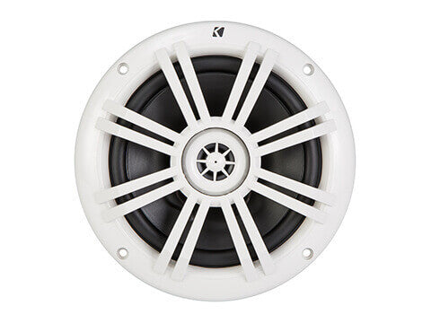 Kicker 41KM604W - KM 6.5" 4Ω Coaxial - KM60 6.5-Inch (160mm) Marine Coaxial Speakers w/1/2-Inch (13mm) Tweeters, White, 4-Ohm.